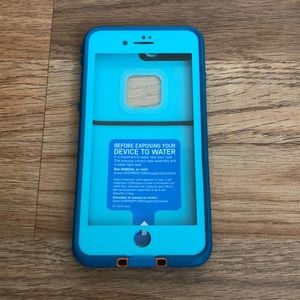 Blue and orange life proof iPhone 8 Plus case